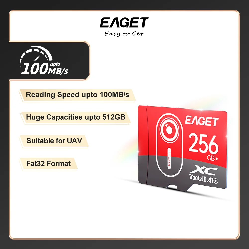 Eaget TFIP ޸ ī, ũ SD ī, UHS-1 ÷ ī, 256GB, 128GB, 64GB, 32GB
